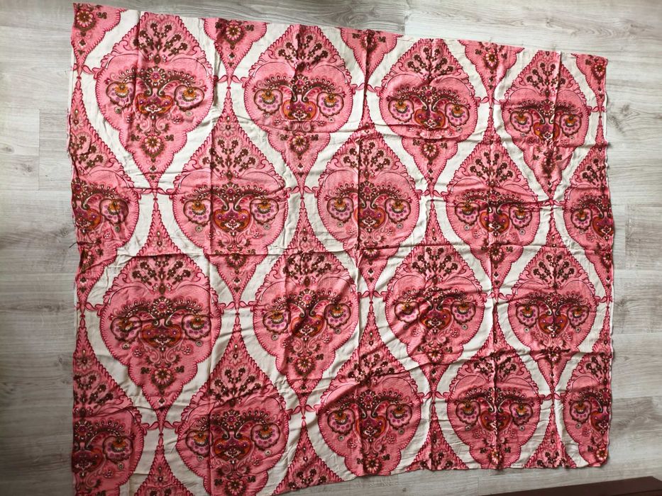 Obrus wzorzysty Satyna 100%bawełna PRL 154x126cm