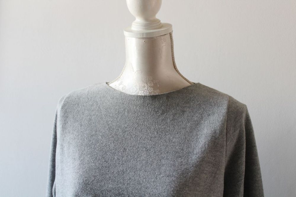 Zara sweter bluza szary długi rękaw bawełna oversize luźny