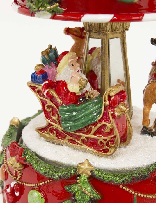 Czerwona Karuzela Z Pozytywką Dekoracja Na Święta Mikołaja 109127