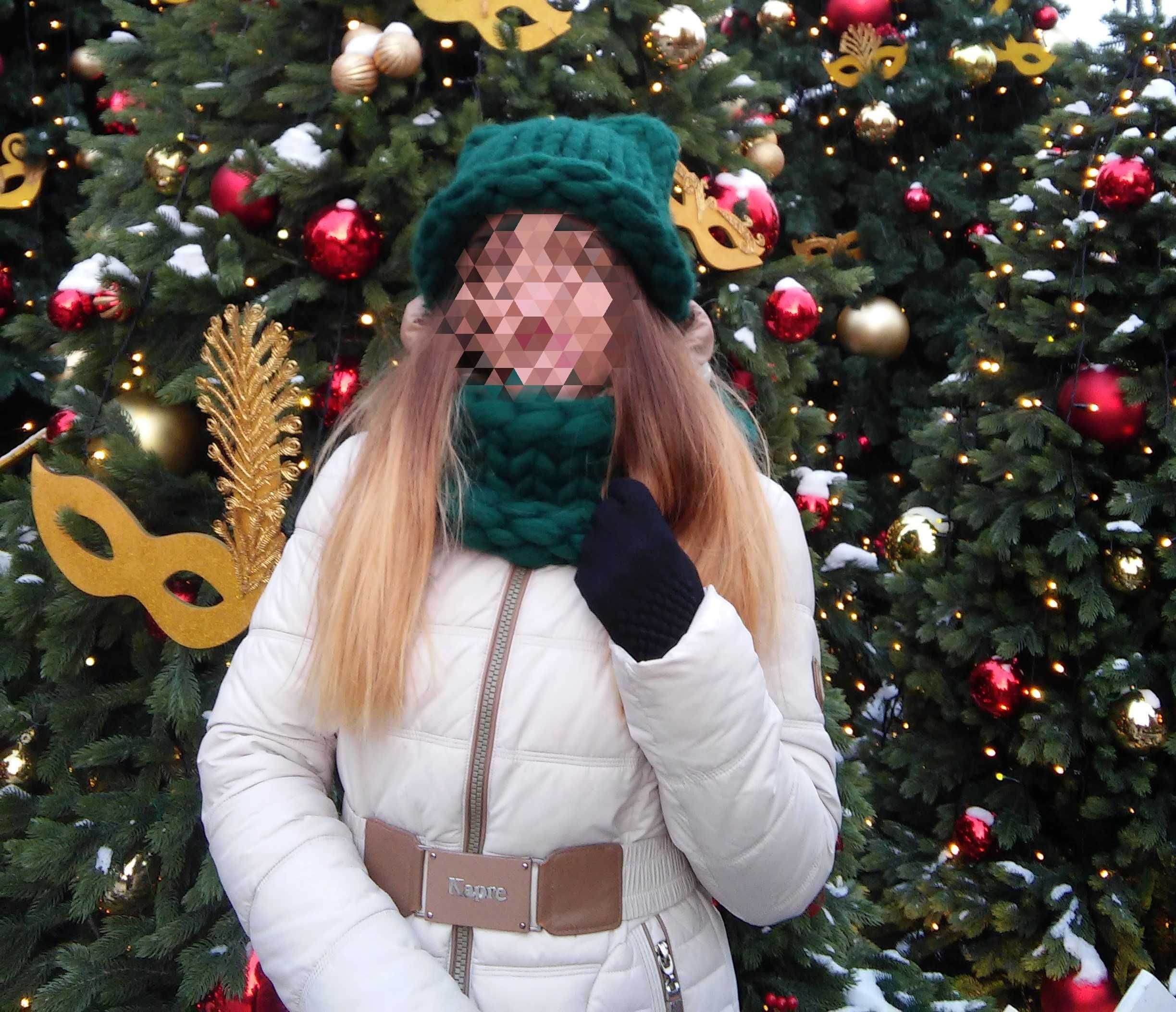 Шапка з шерсті мериноса + снуд