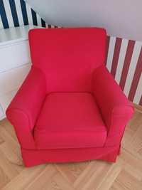 Czerwony fotel uszak, stan idealny!!!