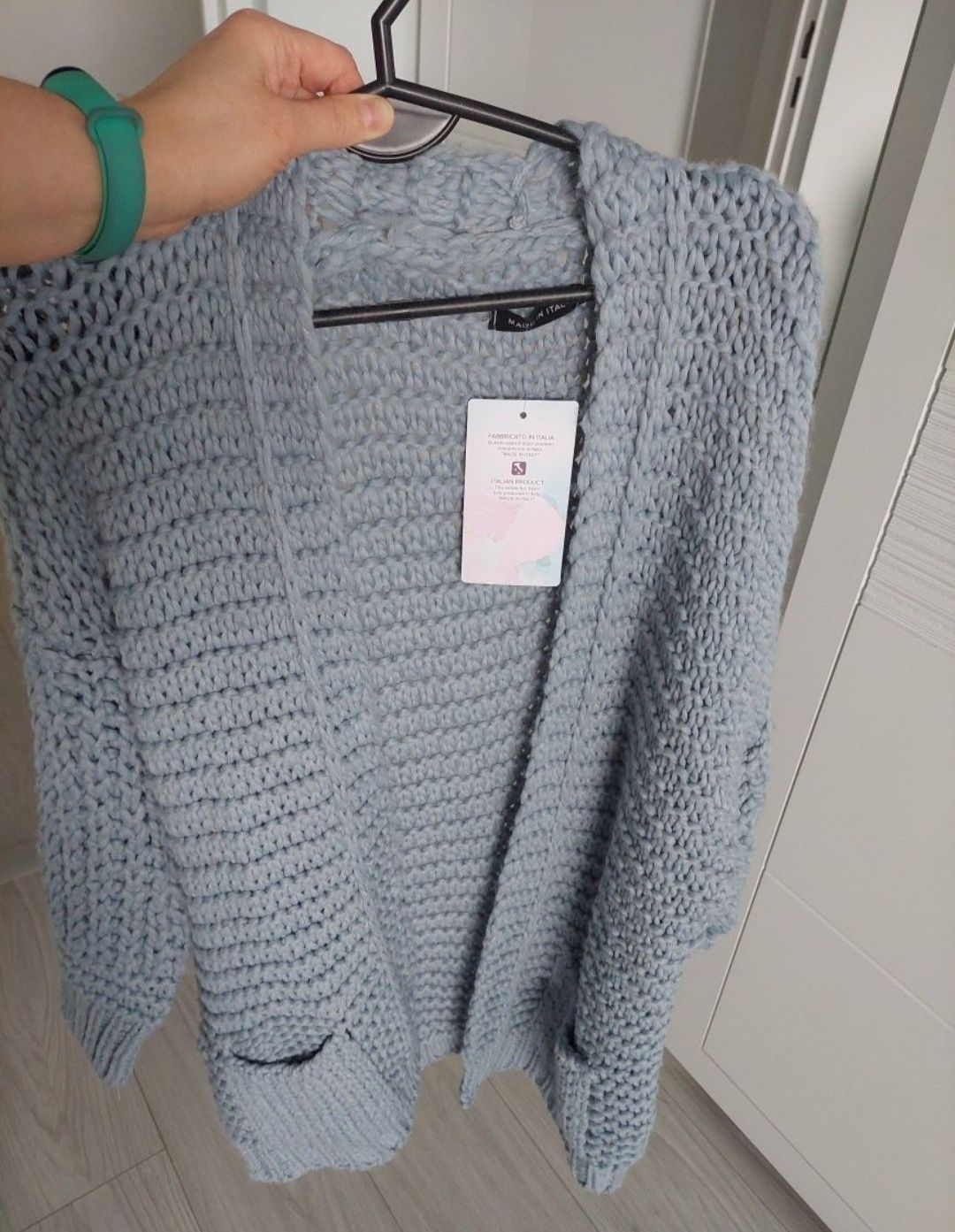 Sweter gruby splot kardigan blezer damski uniwersalny S M L XL