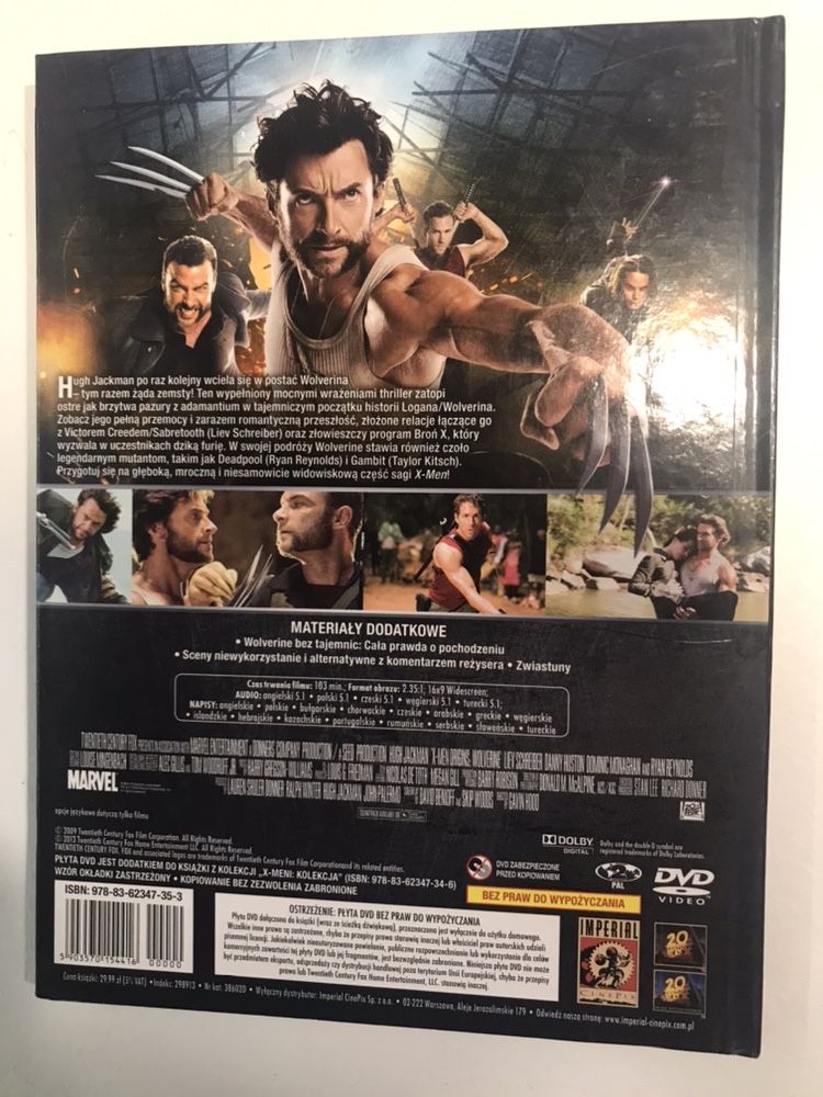 Książka + film „X-men Geneza: Wolverine” DVD
