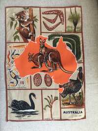 Lniana serwetka ściereczka vintage Australia