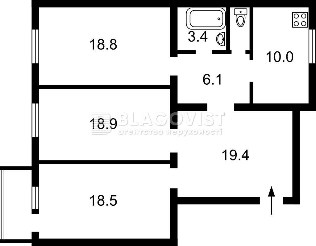 Продаж 3-к, 98м2, Академмістечко, вул. Авіаконструкторська 3/11