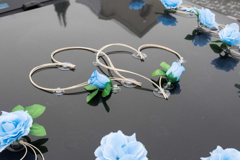 DUŻA ozdoba ślubna na samochód DEKORACJA na auto ZESTAW 347