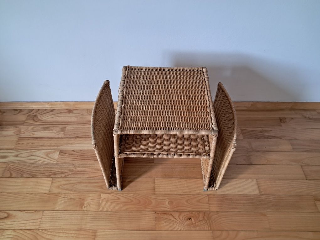 gazetnik boho gazetnik rattan gazetownik rattanowy stolik vintage