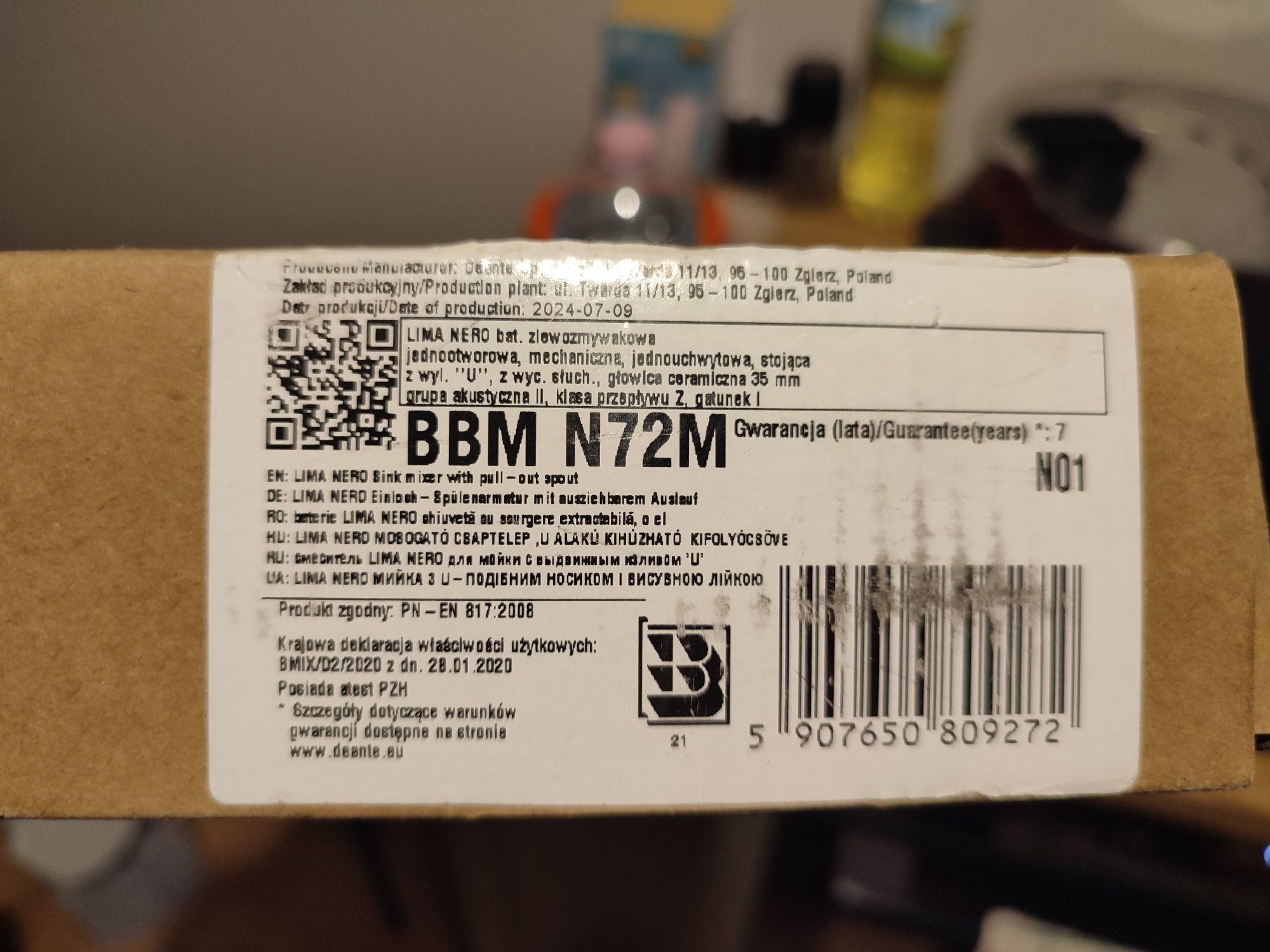 Bateria Deante BBM_N72M Czarna Stał Szlachetna
