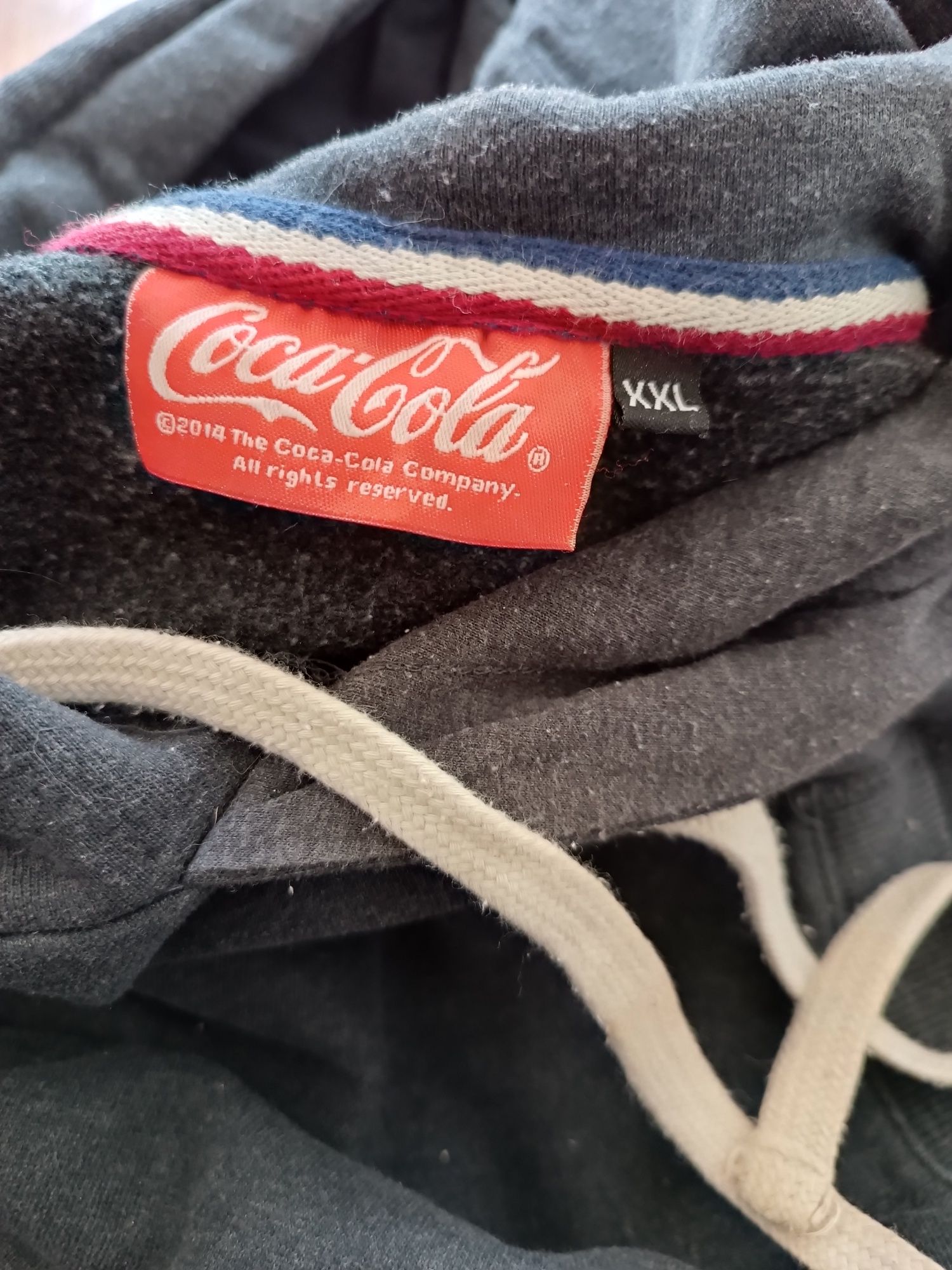 Szara męska bluza z kapturem, Coca Cola, XXL