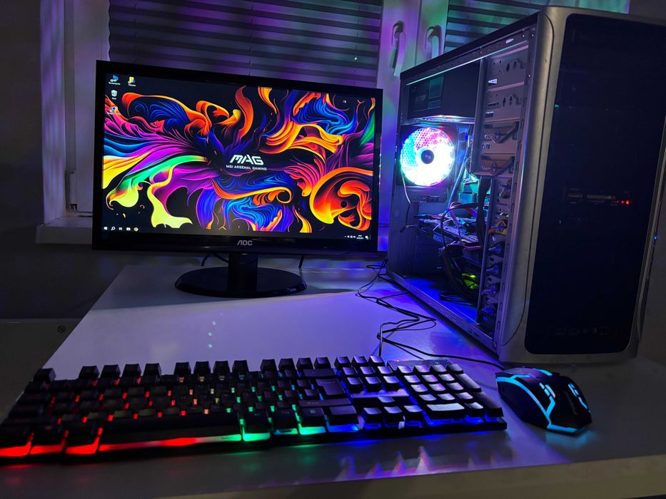 Zestaw do Gier i5 4x3.4GHz/GTX/Ram-16GB/SSD+500GB/ARGB/Monitor 22'