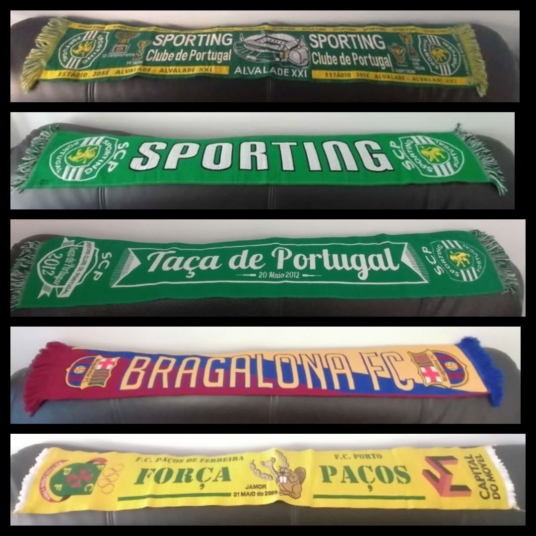 Cachecóis Benfica, Belenenses, Sporting, Porto, Carlsberg, Sagres