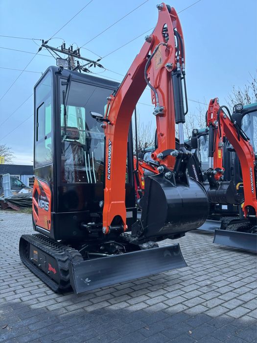 Nowa Koparka Dwusekcyjna POMPA Ogrzewana KABINA 1500kg SV15 + 3 Łyżki