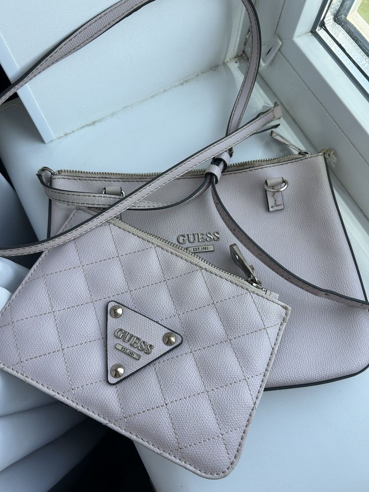 Оригиналтная сумка guess плюс кошелек guess