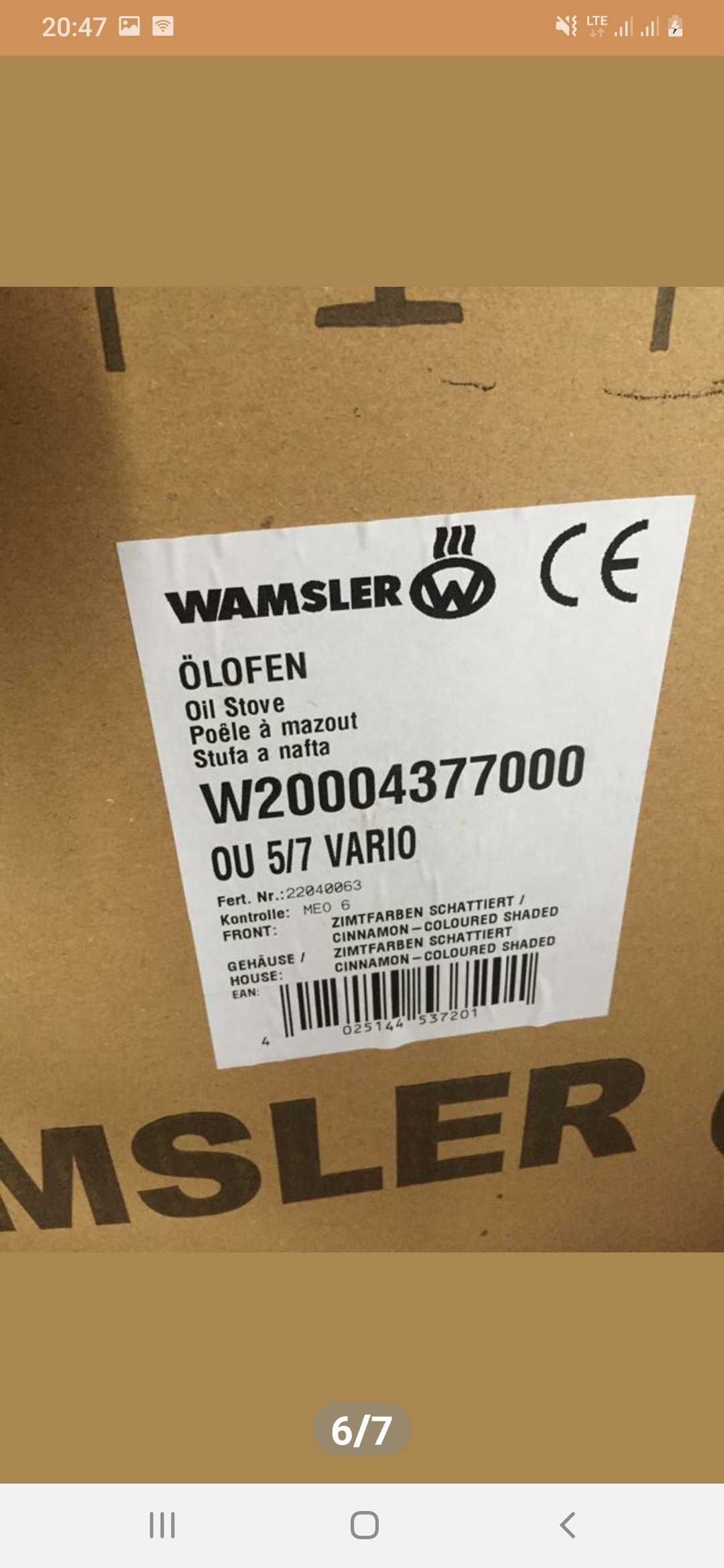 Piec na olej opalowy Wamsler ou 5/7 vario nowy