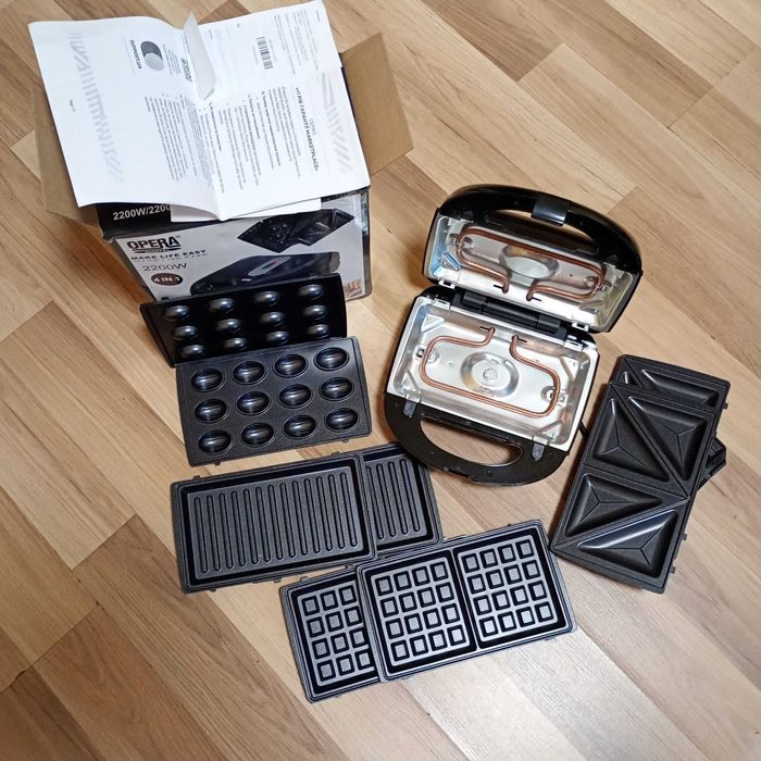 Мультимейкер 4 В 1 Opera Op-908 Гриль Сэндвичница Вафельница Орешница