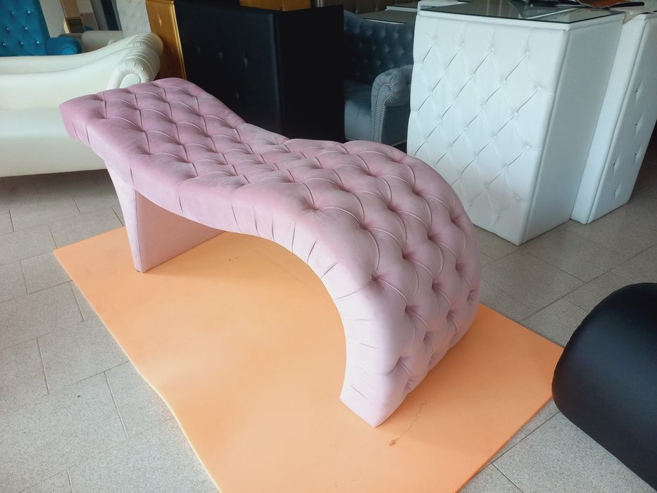 Marquesa para estética, capitonê veludo, 170x60cm rosa