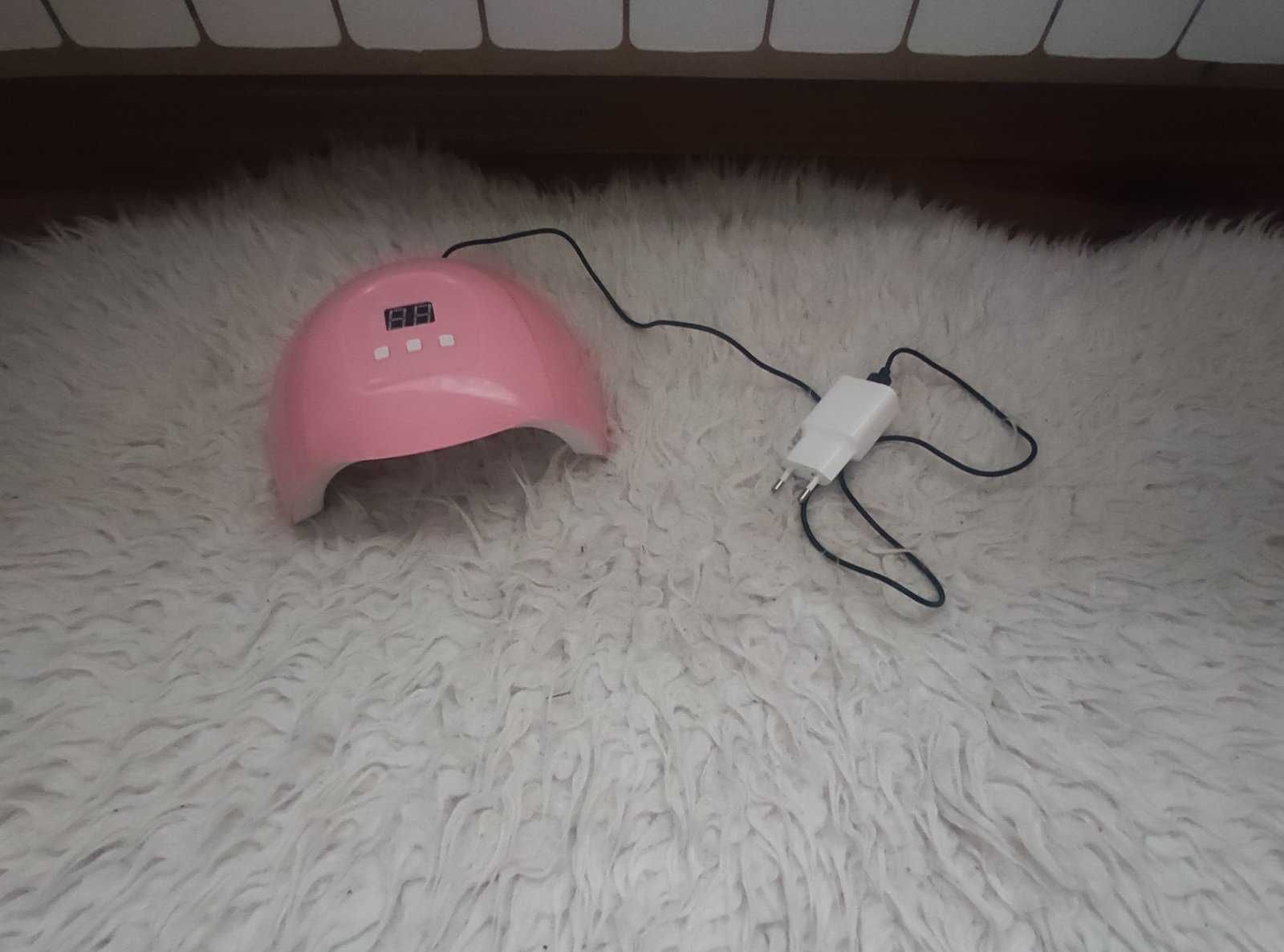 Różowa lampa do paznokci uv/ led, 18 świateł, zasilana przez USB