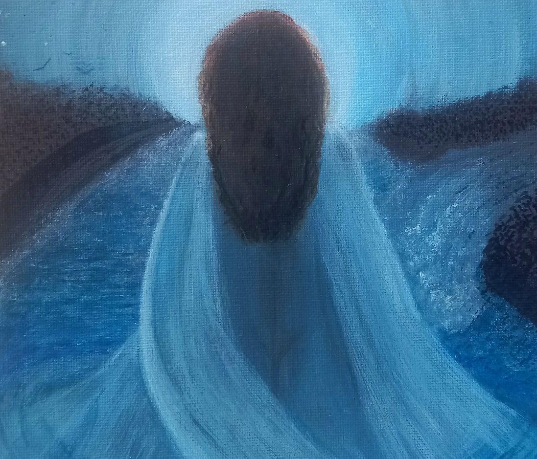 A luz - aguarela em tela 20x20