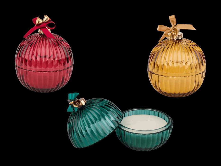 Świece Zapachowe Świąteczne w Szklanej Bombce 150g Jagoda