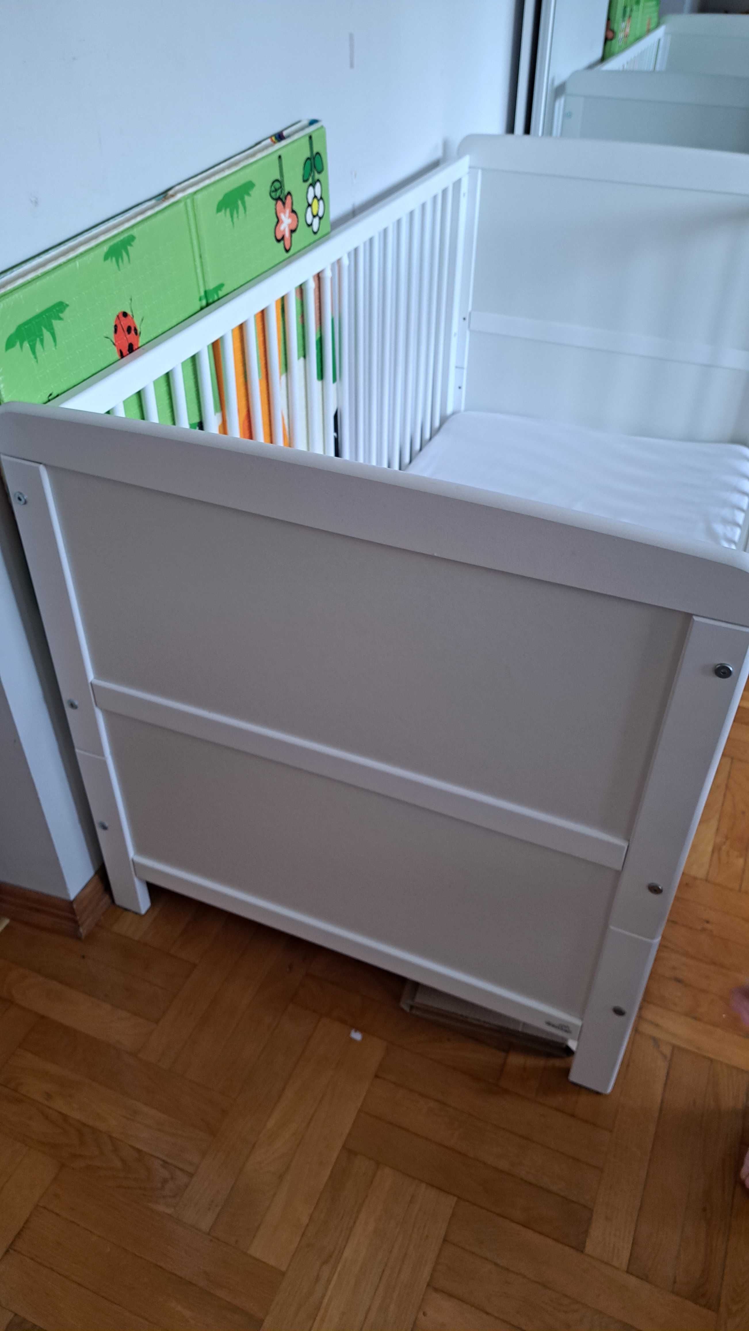 Łóżeczko niemowlęce 140x70, łóżeczko dziecięce białe, marka Geuther