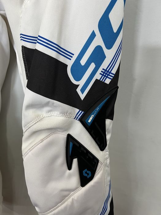 Spodnie cross enduro SCOTT Grid locke 350 białe niebieskie rozmiar 34