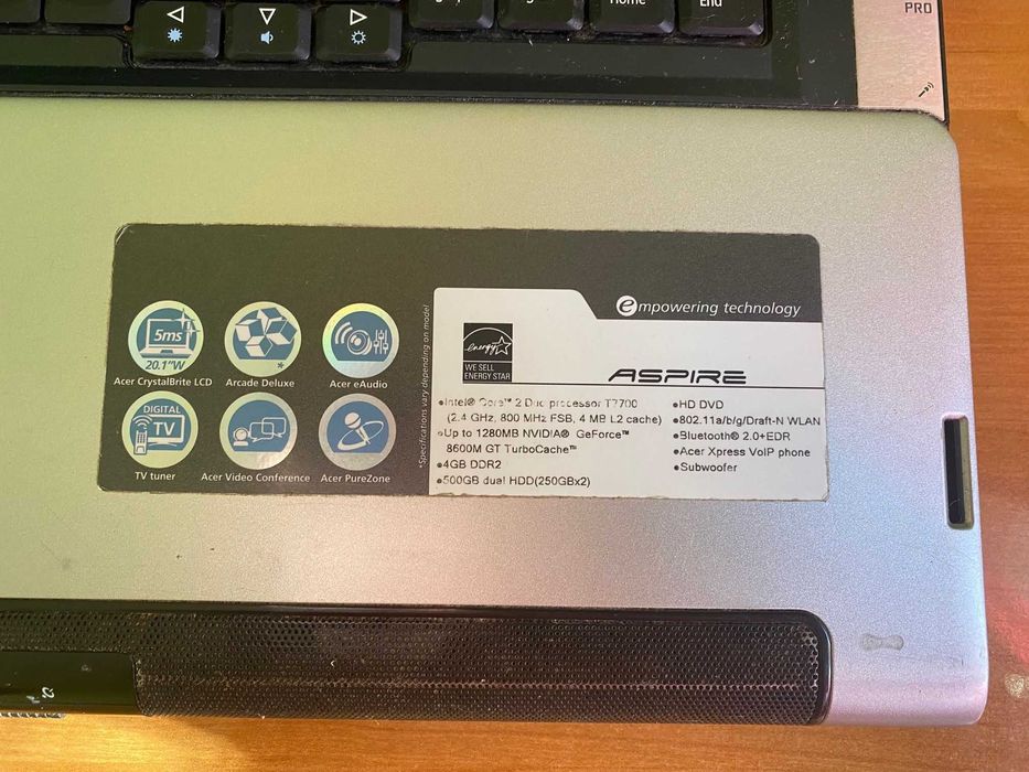 Acer Aspire Core2Duo T7700 20.1"