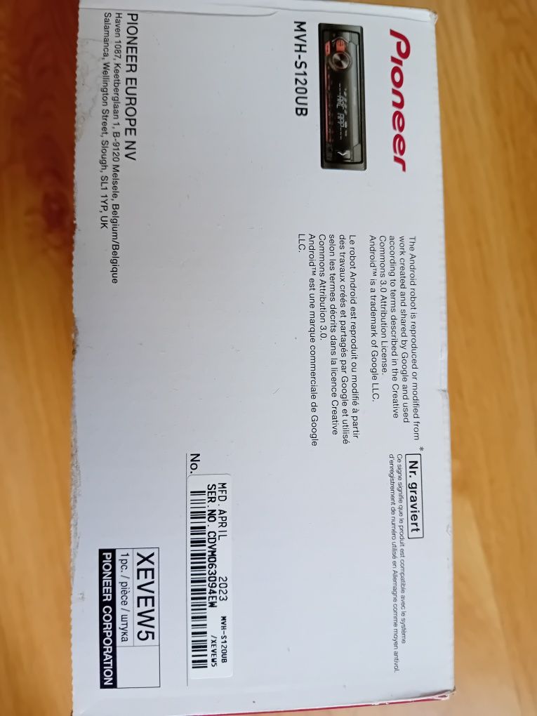 Pioneer MVH-S120UB radio samochodowe c.w.android