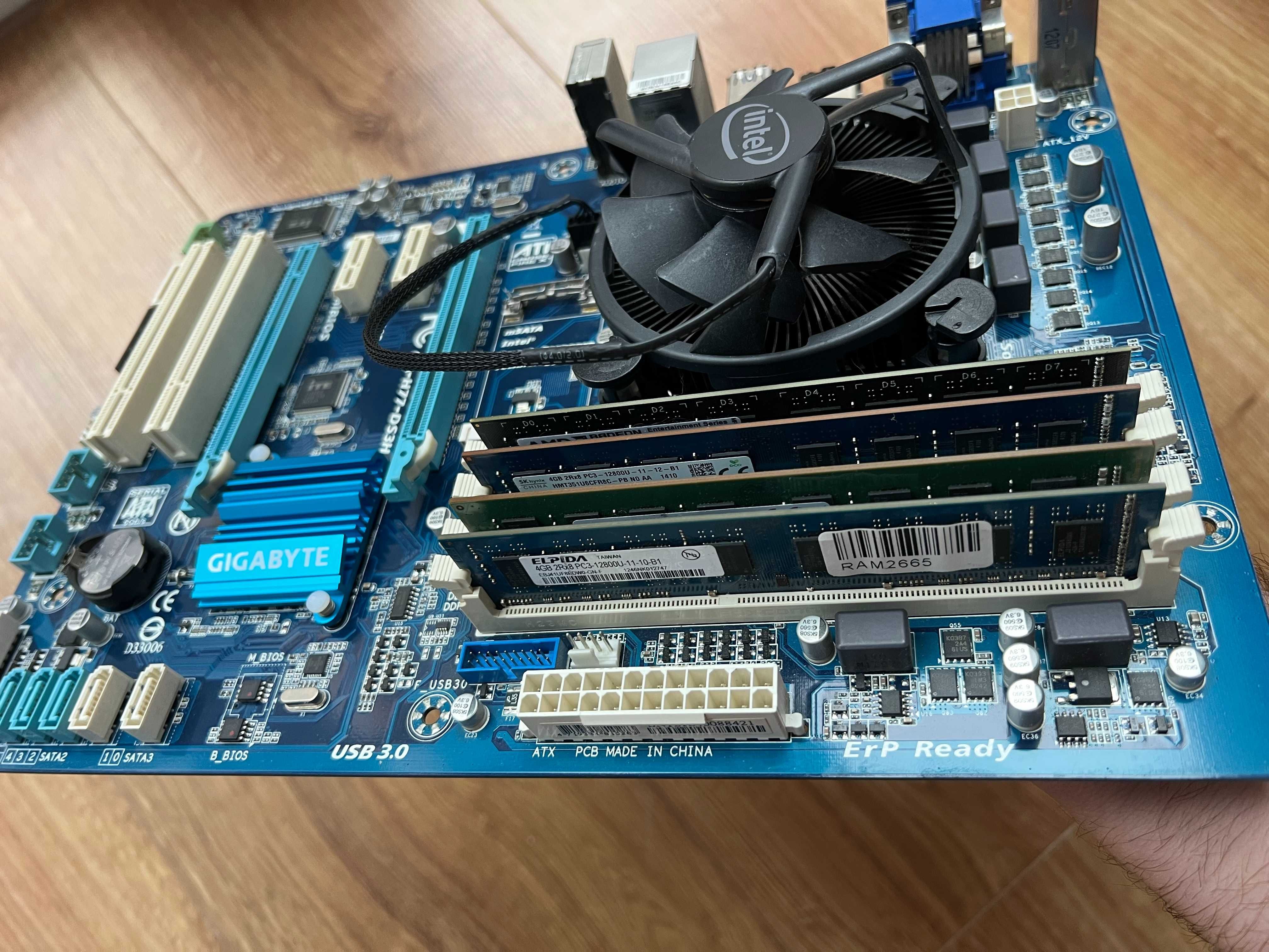 Материнська плата GIGABYTE GA-H77-DS3H + Core i7 3770 та 22 гб ОЗУ