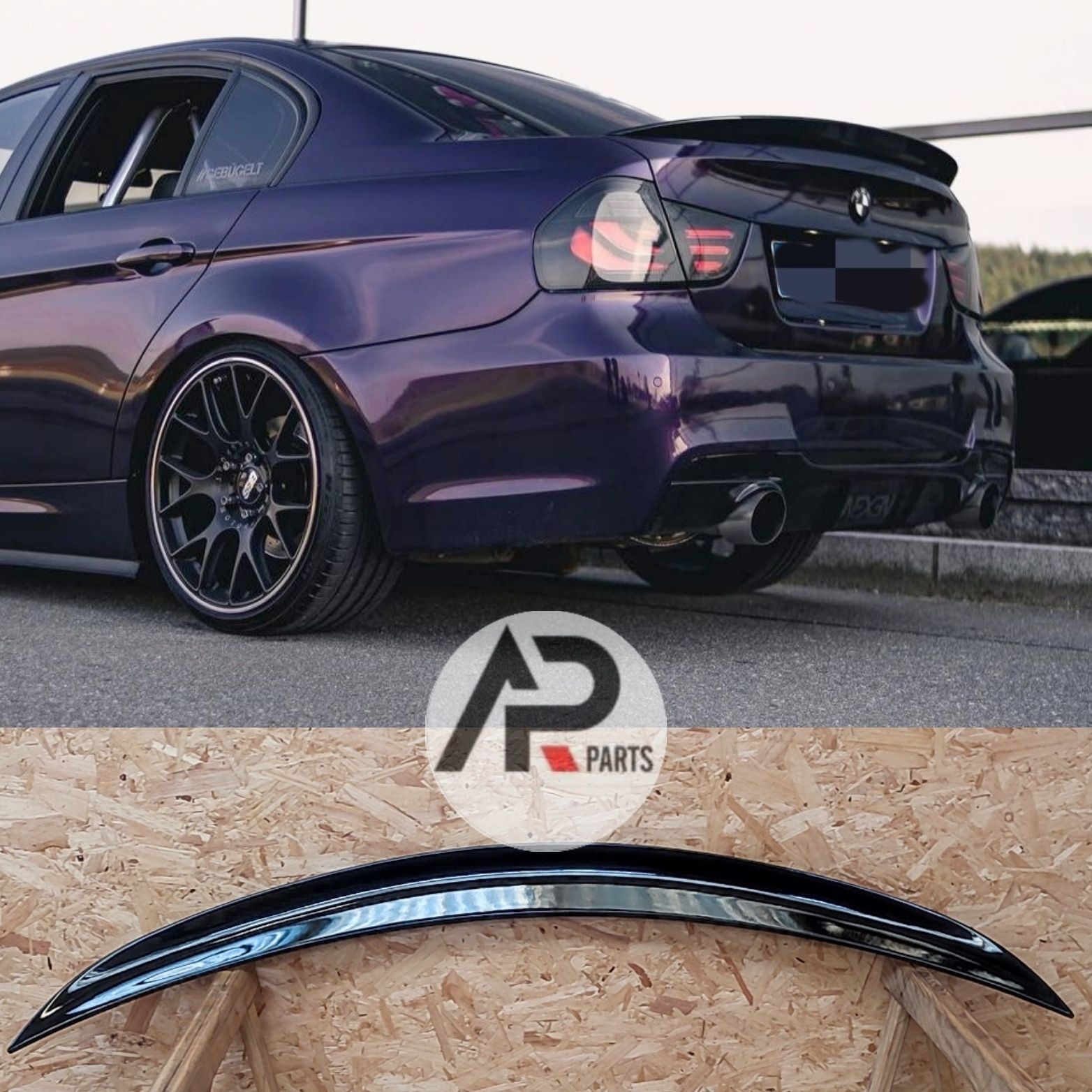 BMW E90 Aileron Spoiler mala Mperformance Preto brilhante