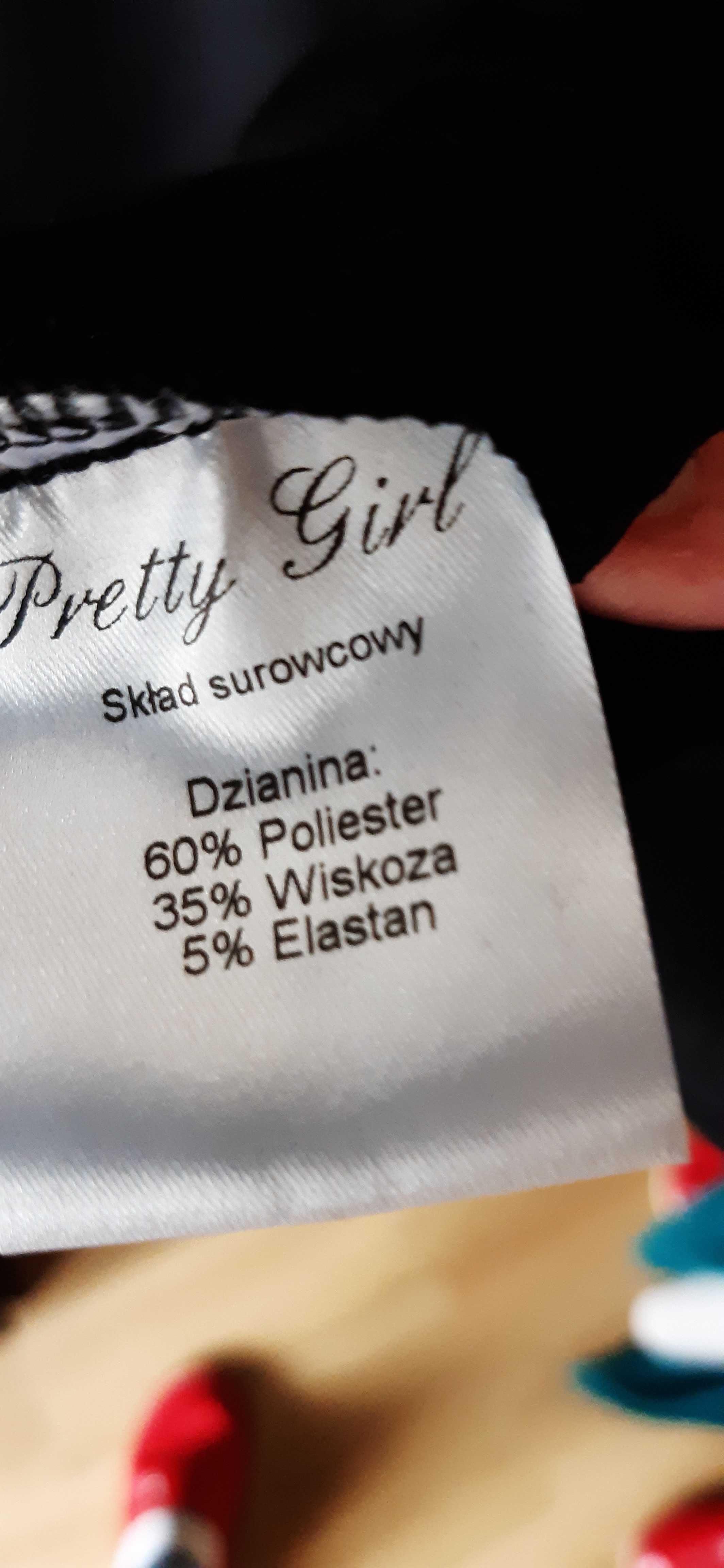 Nowa z metką elegancka czarna sukienka marki PRETTY GIRL rozmiar 42