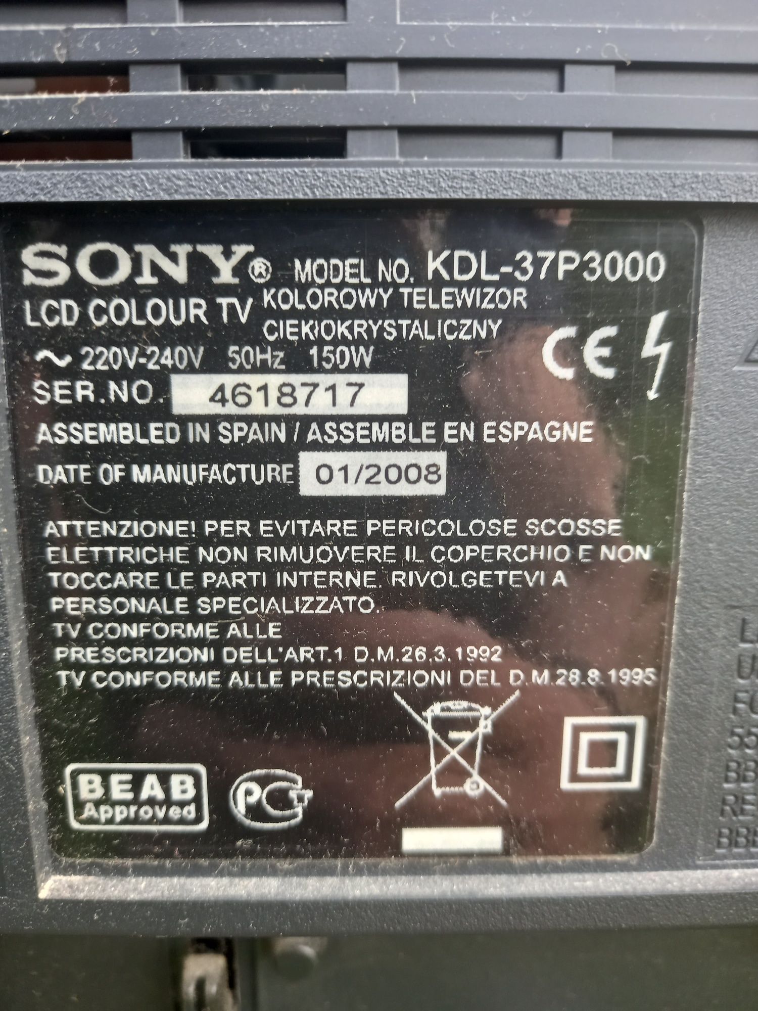 TV Sony Bravia 37 używany