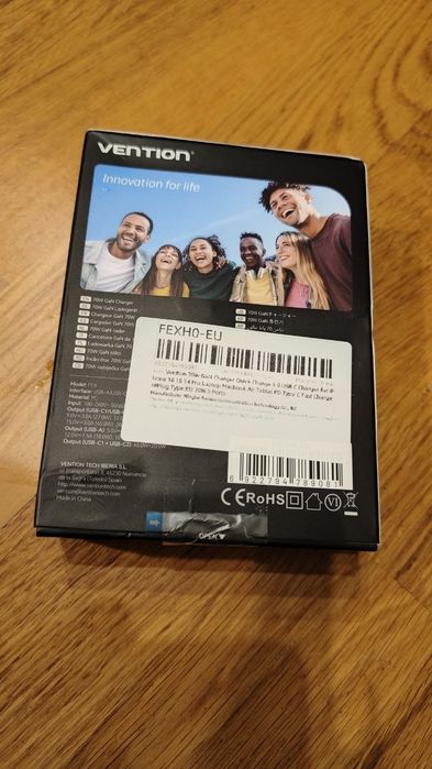 Зарядний пристрій Блок живлення Vention 70W GaN 1U+2C євровилка PD/QC