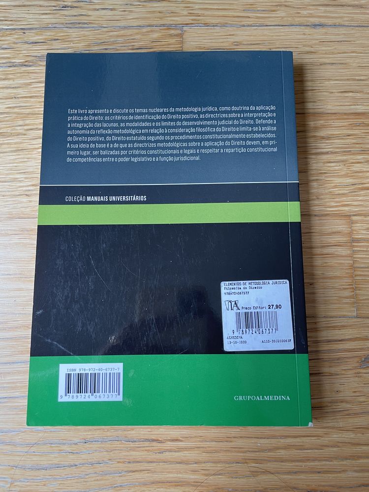 Livro do professor José Lamego, Elementos da Metodologia Jurídica