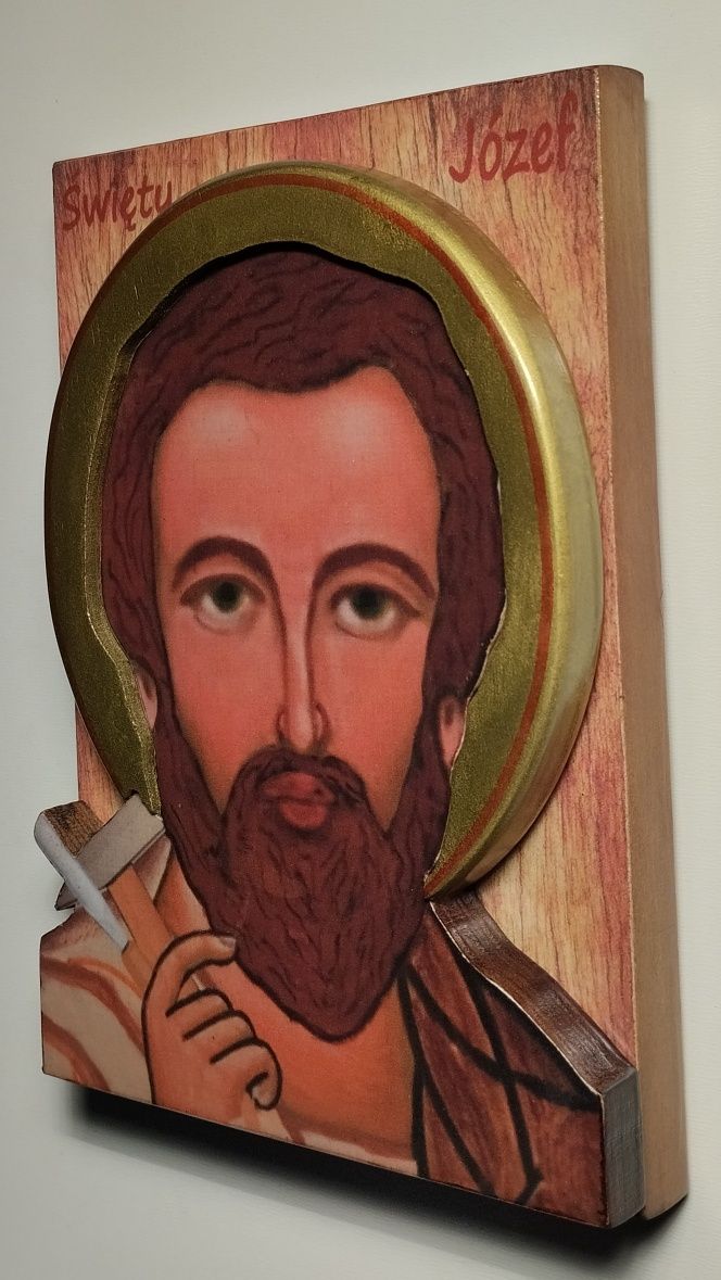 Ikona Święty Józef - ręcznie wycinane wizerunek