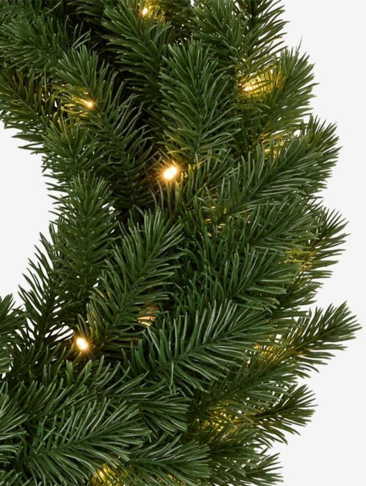 Вінок гірлянда від батарейок Різдвяний вінок Декор новорічний для дому