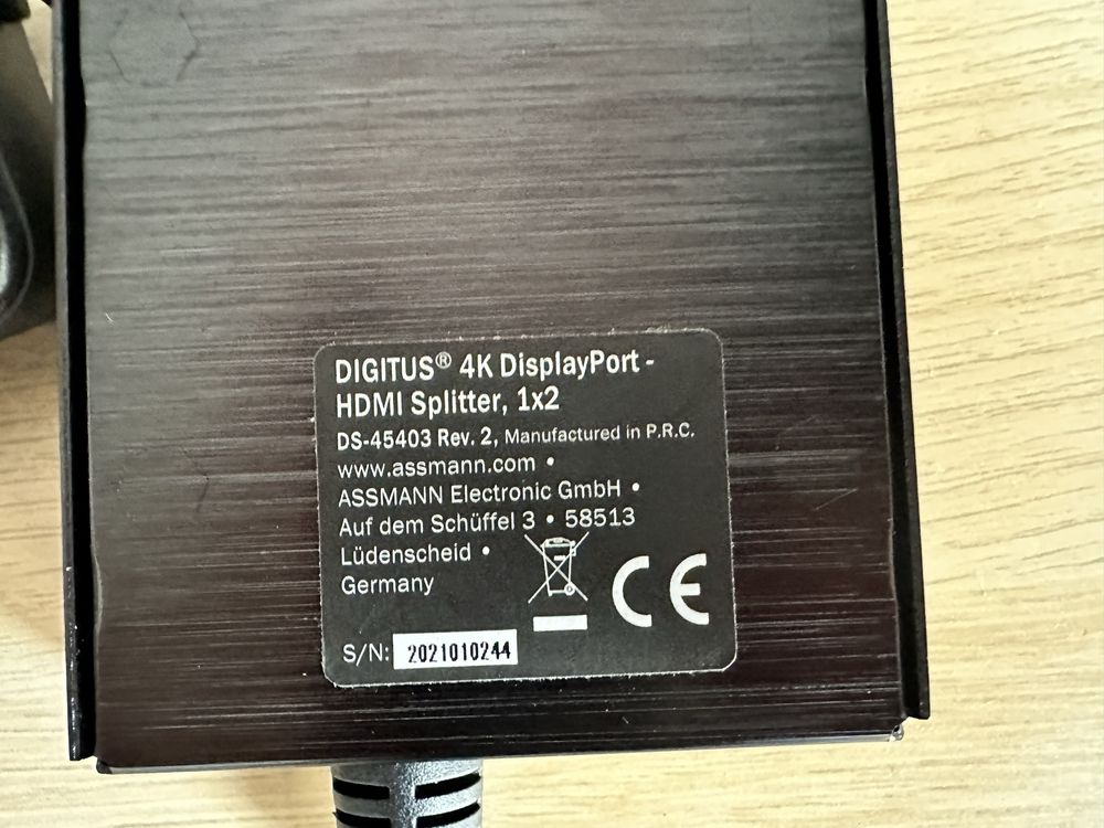 DIGITUS 4K DisplayPort - HDMI Splitter model DS-45403