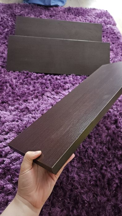 Półki ciemny brąz 3szt 55×20cm
