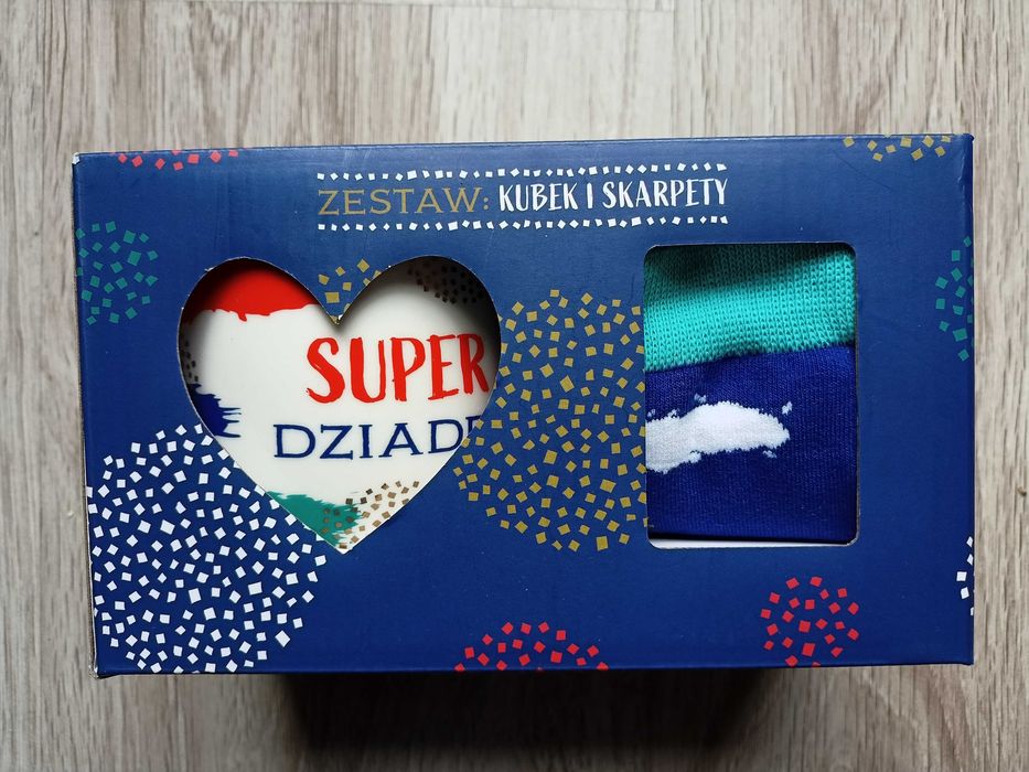 NOWY Zestaw kubek i skarpetki Super Dziadek nowe Dzień Dziadka