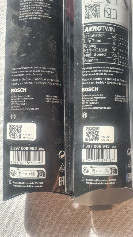 Wycieraczki samochodowe Bosch, Aerotwin,  ap650u, ap400u
