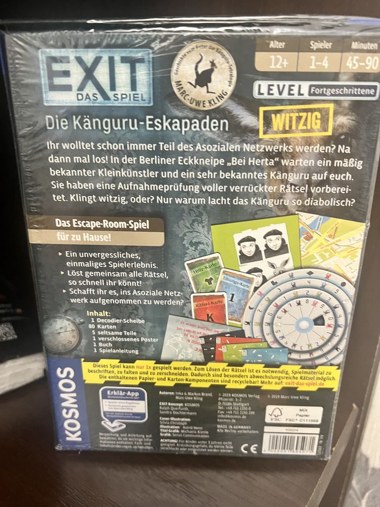 Игра Exit Кенгуру на немецькій мові