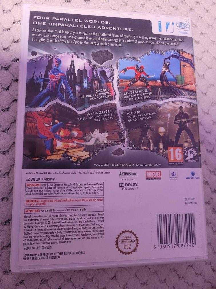 Spider-Man Shattered Dimensions 3xA Wii BDB stan Spider man UNIKAT