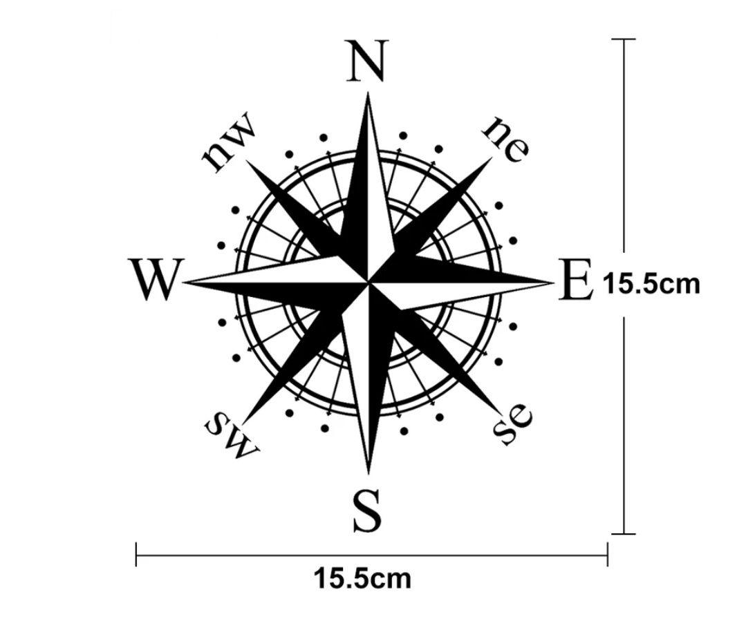KOMPAS gwiazda - 15cm- naklejka na auto kamper quad laptop scianę