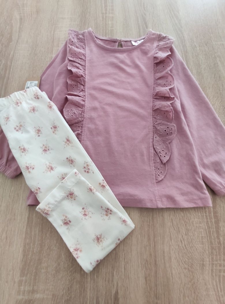 Bluzka, legginsy Newbie i sukienka H&m nowe 98 rozmiar