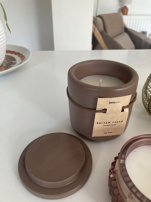 Zestaw: 2 świeczki Home&You i Nature oraz świecznik na tealight
