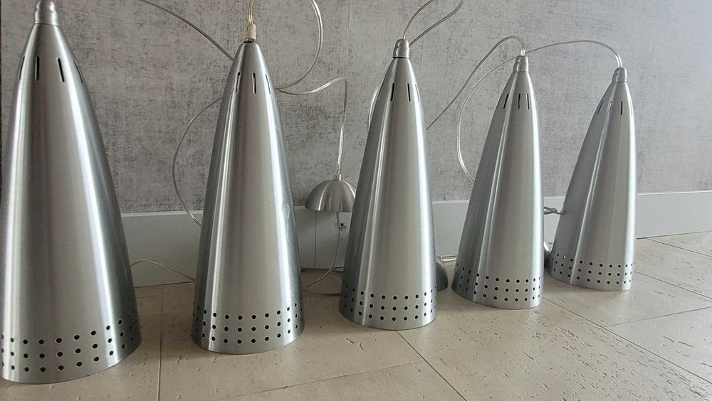 industrialna lampa sufitowa wisząca chrom