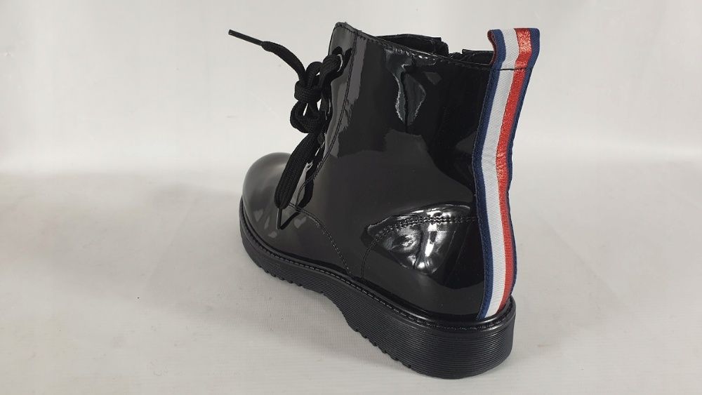 tommy hilfiger BOTKI damskie czarne SKÓRA R 40