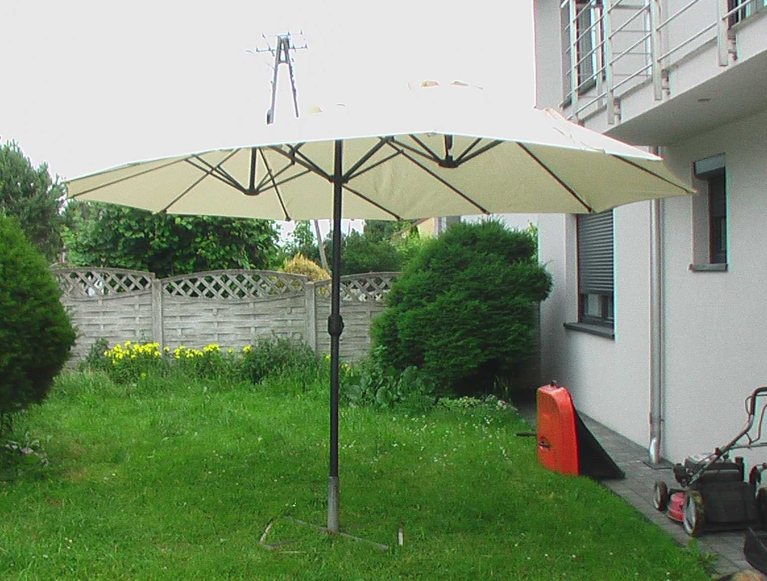 Podwójny parasol ogrodowy z korbką markiza balkonowa tarasowa