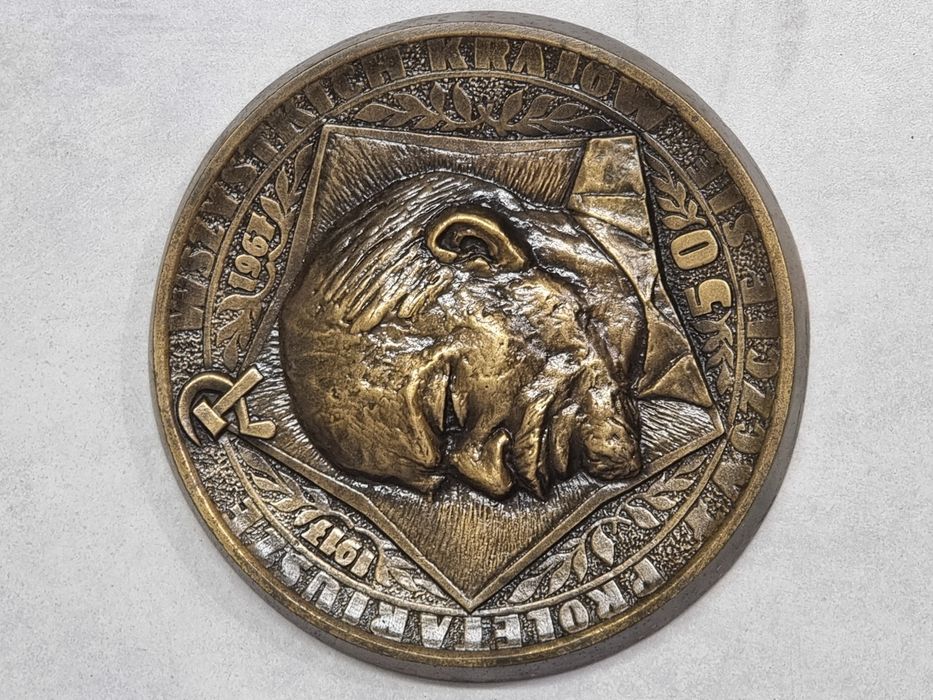 Płaskorzeźba Lenin - mosiądz 25 cm