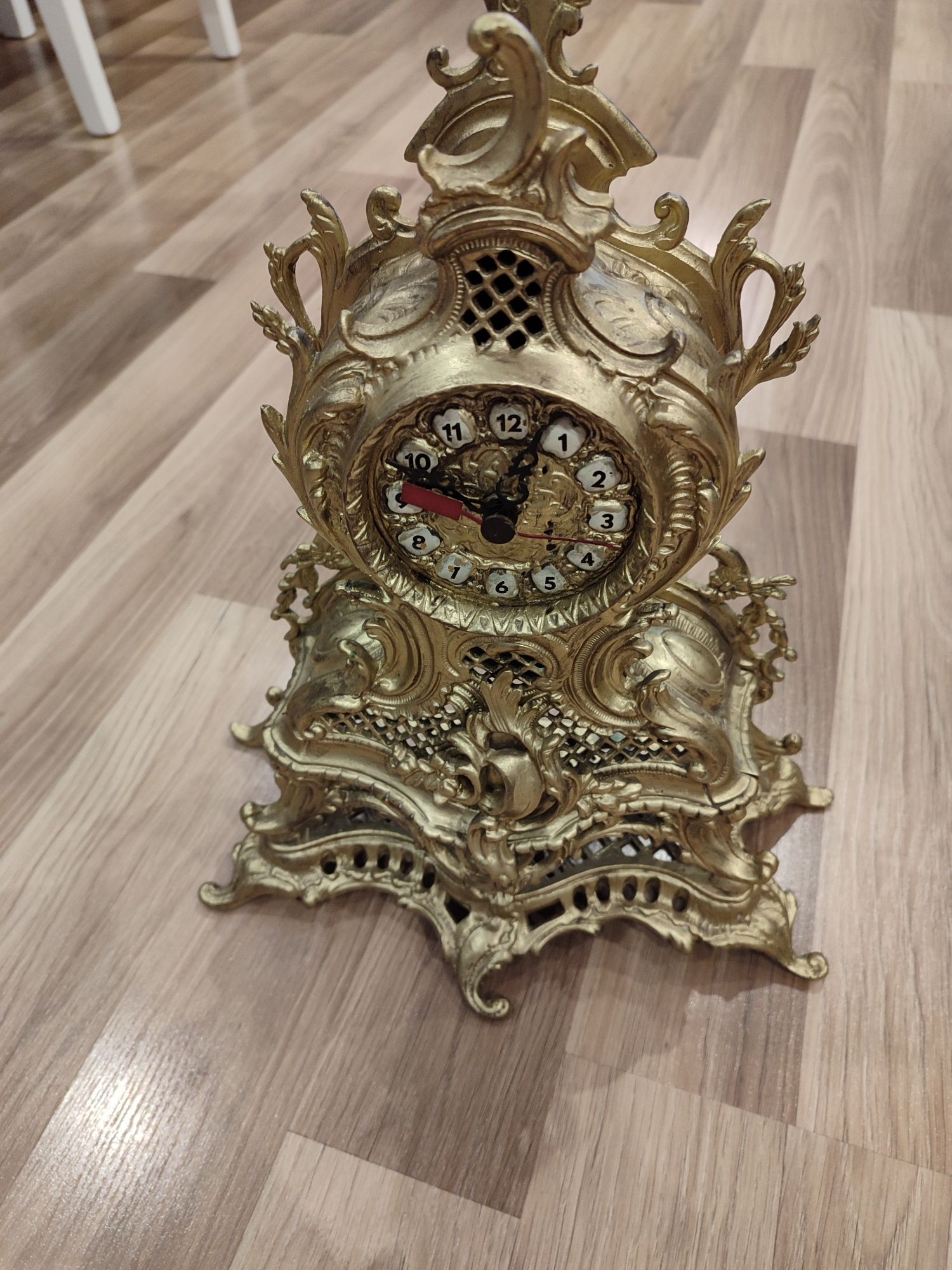 Zegar złoty stojący Antyk