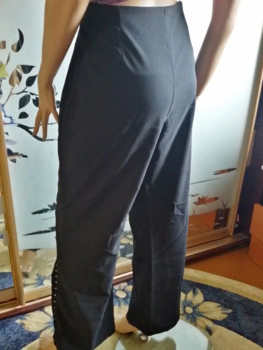 Красивые брюки-трансформер, "for women", черные, гипюр, стрейч, 52 раз